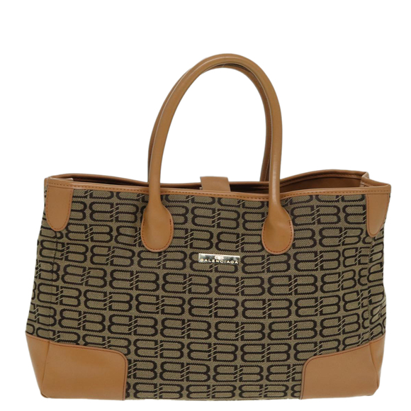 BALENCIAGA Hand Bag Canvas Beige Auth bs16210 - Picture 2 of 16